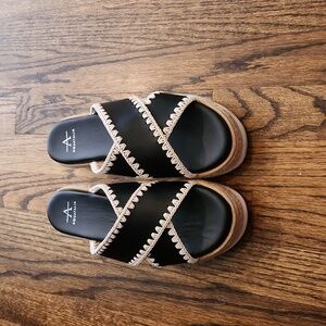 Aquatalia Sylvie Platform Espadrille Slide Sandal 9